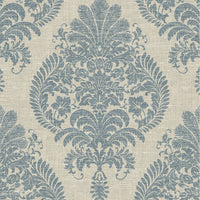 Antigua Damask Air Force Blue and Alabaster