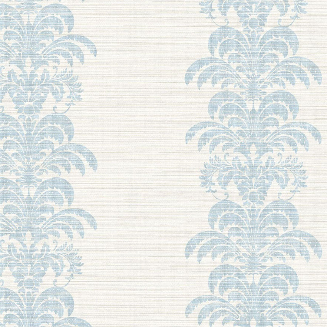 Palm Frond Stripe Blue Frost and Bone White