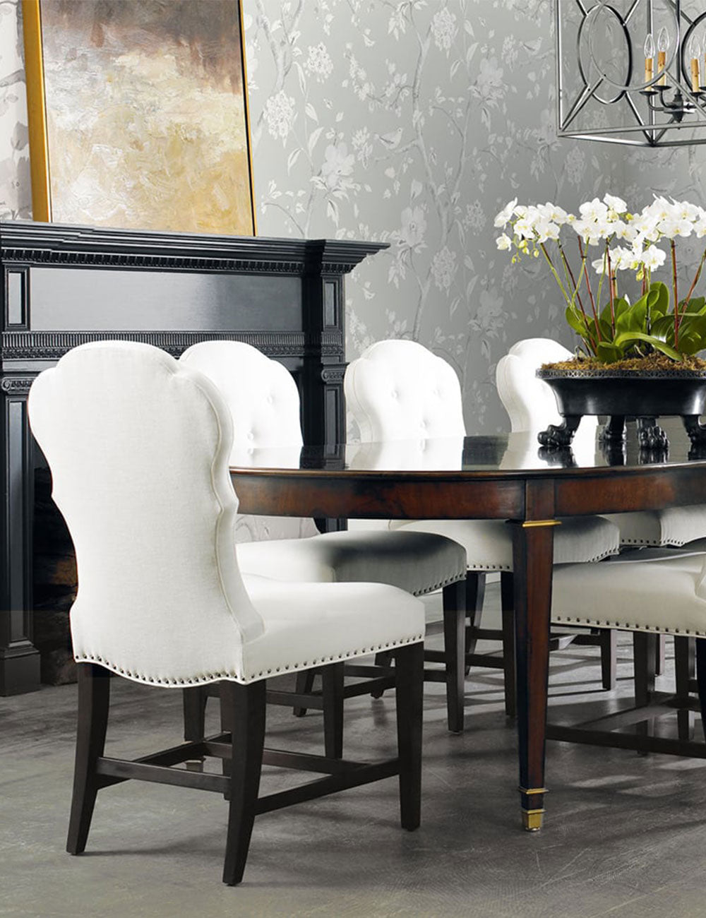 Finn Avenue - Auguste Black and White King Louis Dining Chairs