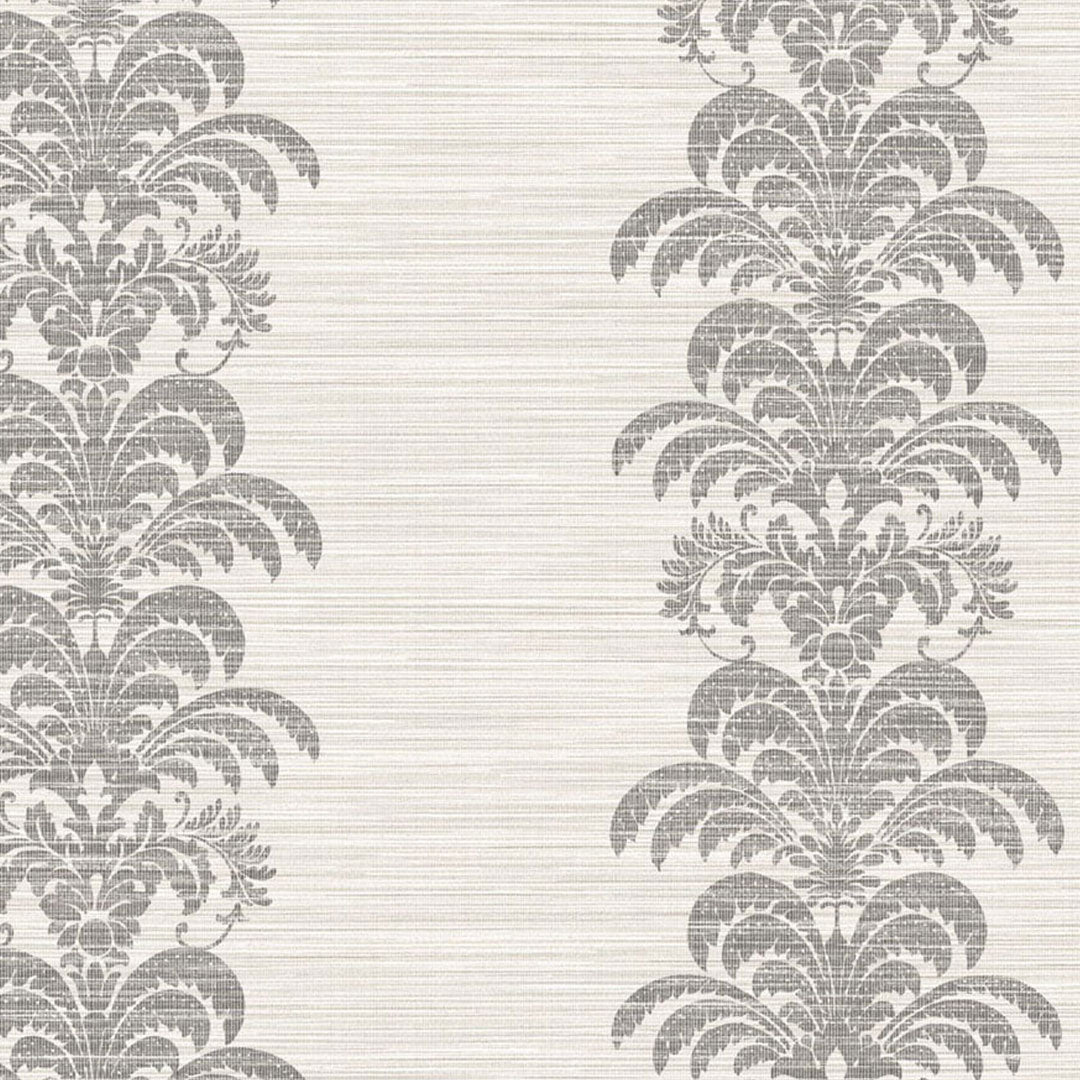 Palm Frond Stripe Charcoal and Ivory