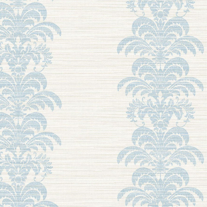 Palm Frond Stripe Blue Frost and Bone White