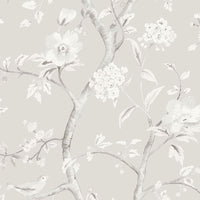 Southport Floral Metallic Silver and Fog