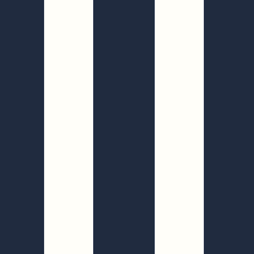 Designer Stripe Midnight Blue and White