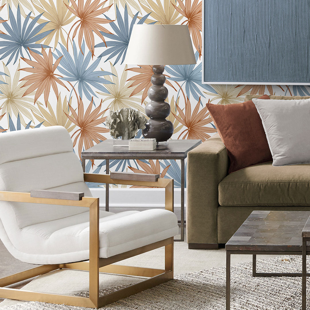 Tropic Palm Toss Peel-and-Stick Luxe Haven Wallpaper