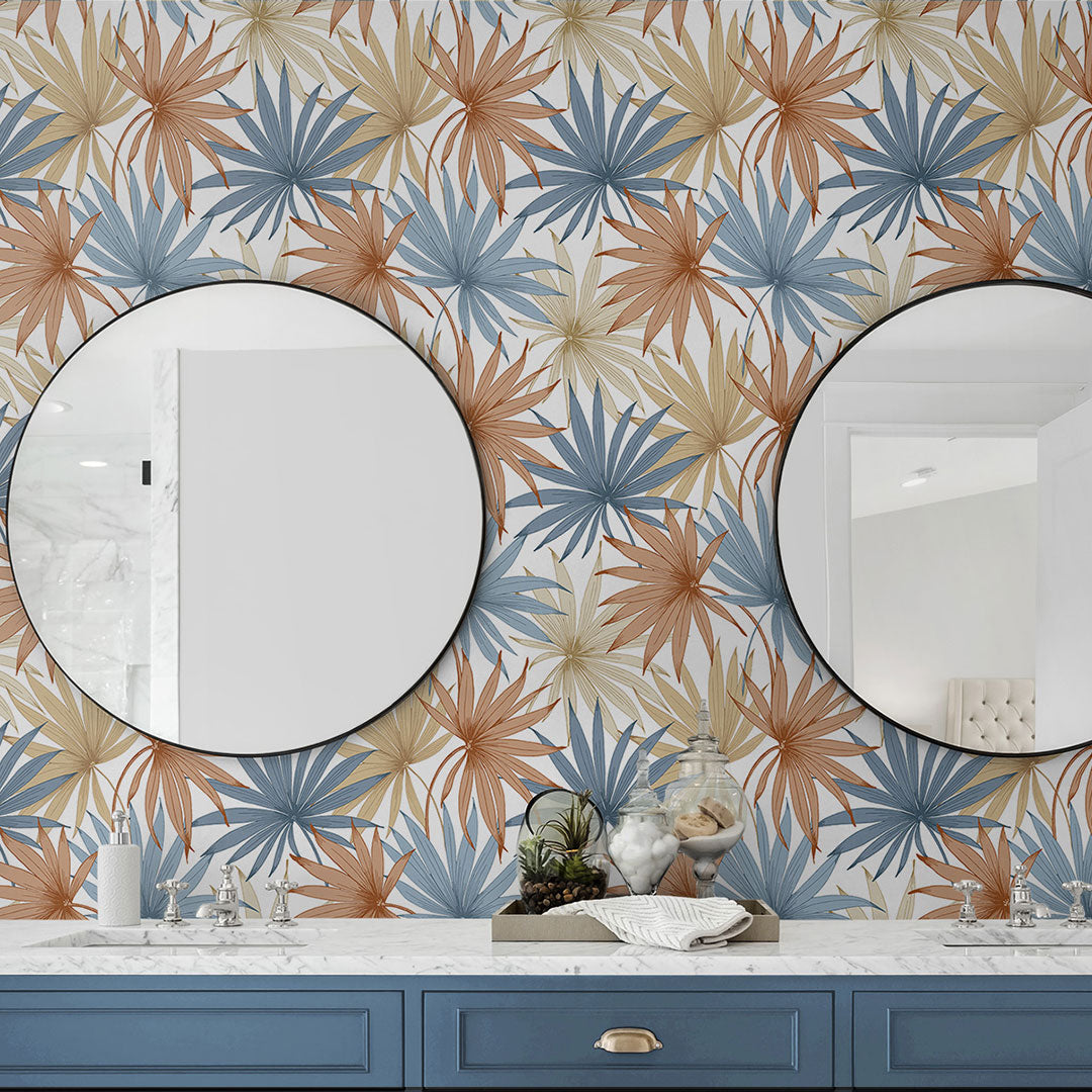 Tropic Palm Toss Peel-and-Stick Luxe Haven Wallpaper